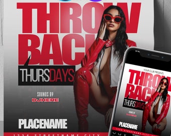 THROW BACK Thursday Flyer, Club Flyer, DIY  Template Design, Event Flyer, Party Invitation Flyer, Stripper Party Flyer, Adult Party Flyer