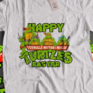 Tortugas ninja mutantes adolescentes Feliz Día de Pascua png, personalizar conejito de Pascua png, descargar diseños sublimados
