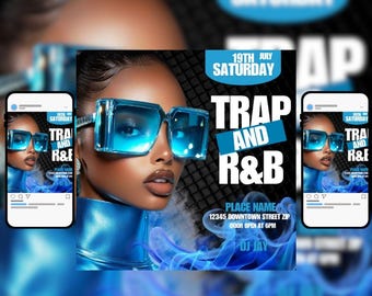 TRAP RNB PARTY flyer made on canva and editable