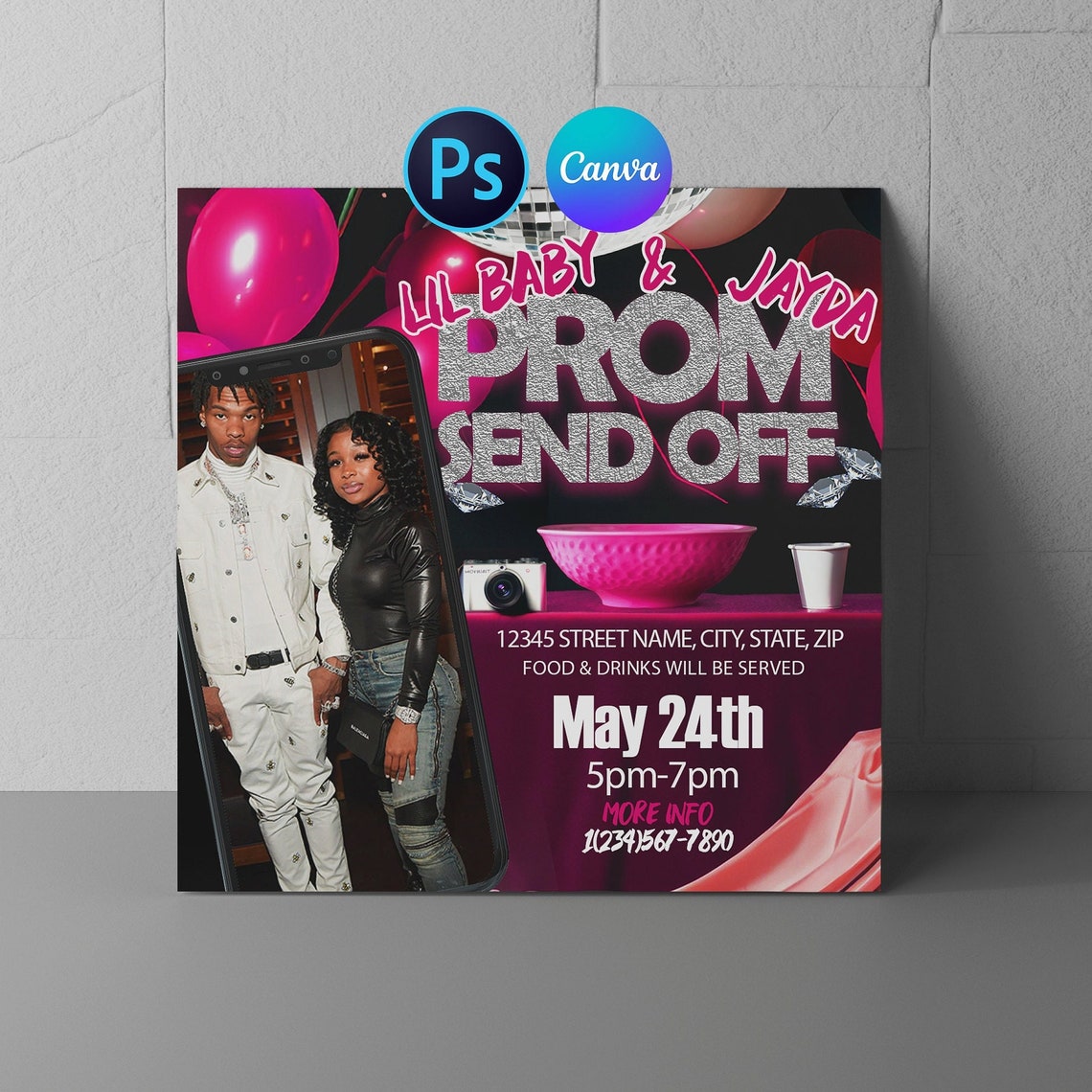 Prom Send off Flyer, Prom Send off Invitation Flyer, Prom Invitation ...