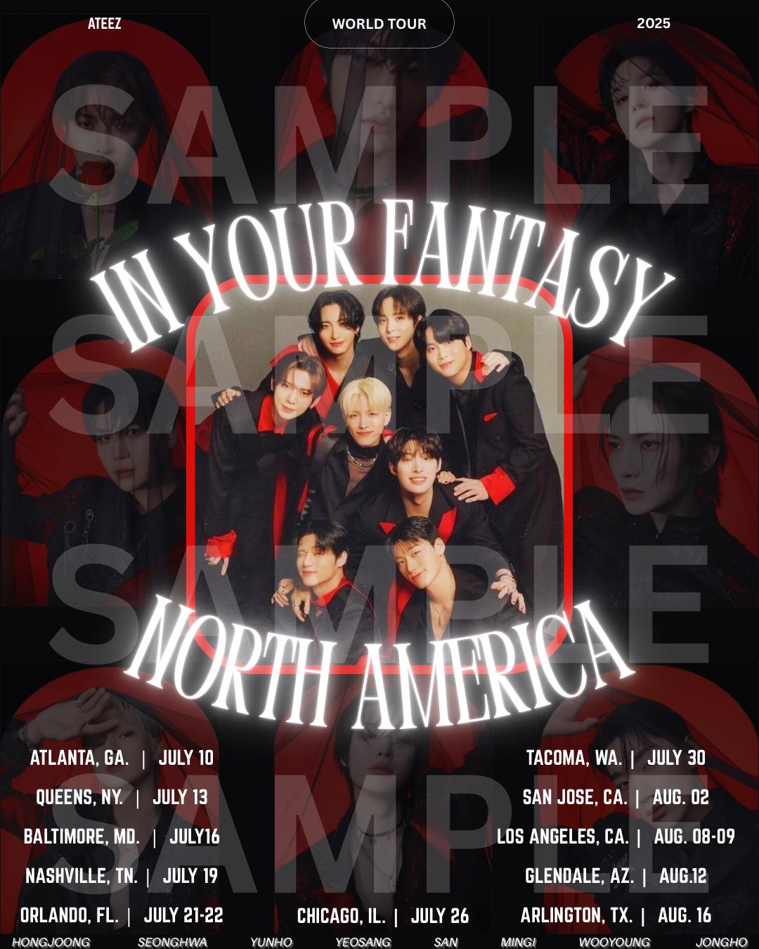 ATEEZ North America Tour Poster: K-pop Fan Art Print (8.5