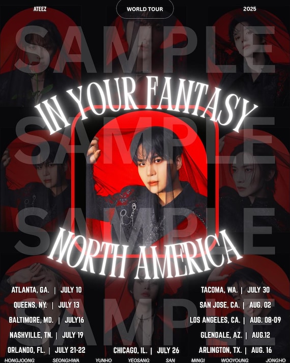 K-POP・アジア MANIFESTO: EMPIRE WORLD TOUR IN JAPAN ATEEZ North America Tour Poster: K-pop Fan Art Print (8.5