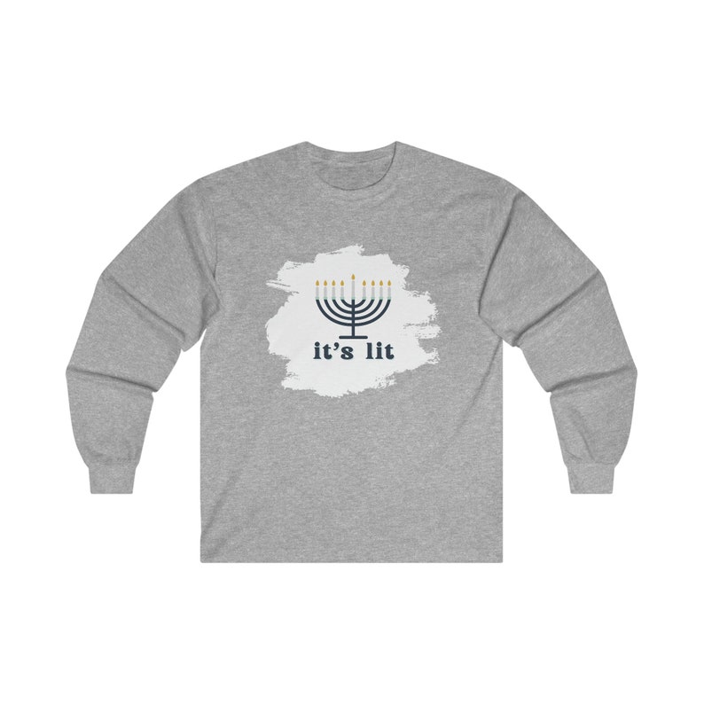 It's Lit Hanukkah Menorah Long Sleeve Tshirt Hanukkah Etsy UK