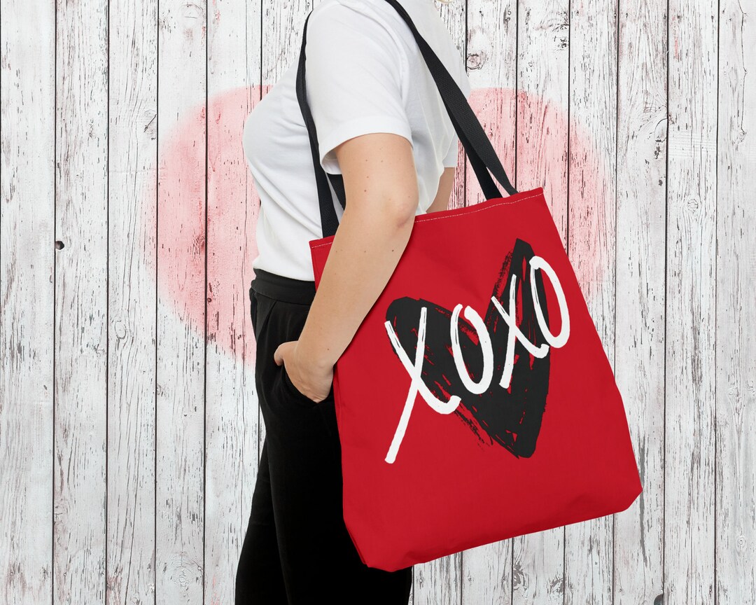 XOXO Hugs and Kisses Valentine's Day Tote Bag Valentines Day Gift, Valentines Day Tote Bag, XOXO