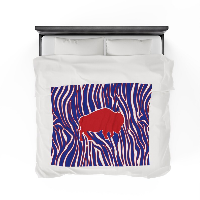 Buffalo Bills Zubazinspired Velveteen Plush Blanket Bills Etsy