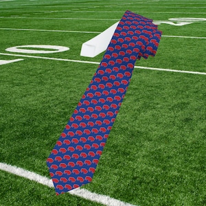 Buffalo Bills-inspirierte Krawatte | Buffalo Bills Krawatte, Buffalo Football, Büffel Krawatte, Hochzeitskrawatte, Büffel Bills Krawatte, roter Büffel