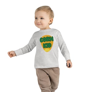 CORN KID T-Shirt for Toddlers - Cute Toddler Long Sleeve Tee | Thanksgiving T-Shirt for Kids, Turkey Day Toddler Shirt, Corn Lover Shirt