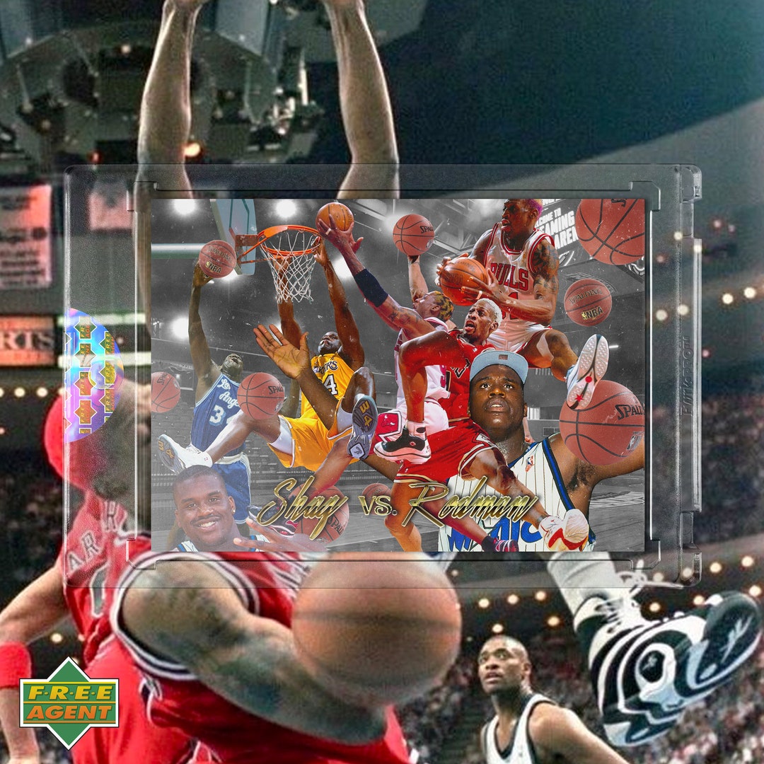 Shaquille O'neal Vs Dennis Rodman Custom Trading Card 2 Etsy
