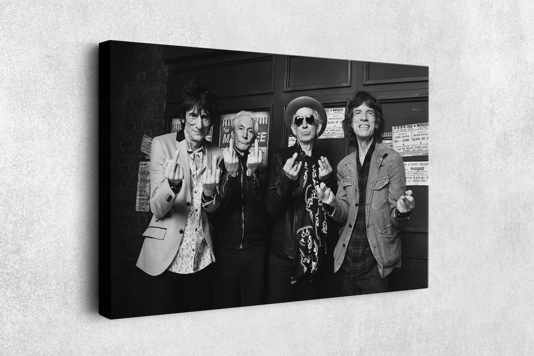 Rolling Stones Canvas Wall Art Rock Band Poster Music Etsy