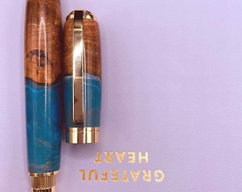 Hybrid Blue Unique Pen - Personalized Handmade Gifts for Her Men Weddings Christmas