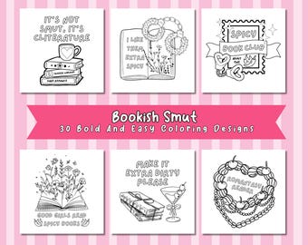 30 páginas para colorear obscenas y llenas de humor para amantes de los libros, diseños atrevidos y sencillos para adultos, diseños simples y para aliviar el estrés para amantes de los libros