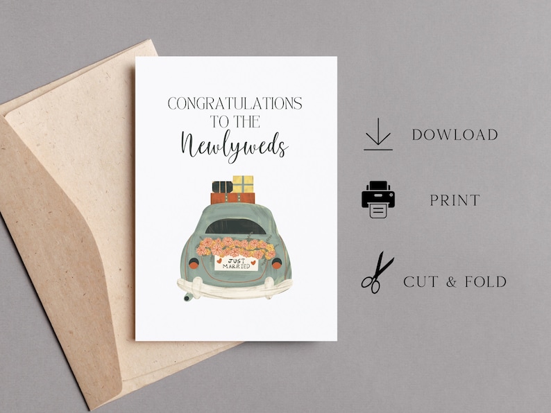 Printable Newlywed Wedding Card for Bride & Groom Newlywed - Etsy