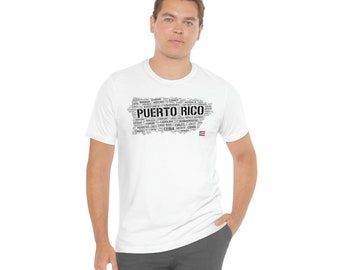 Puerto Rico Town Island Map Cloud T-shirt - Unisex