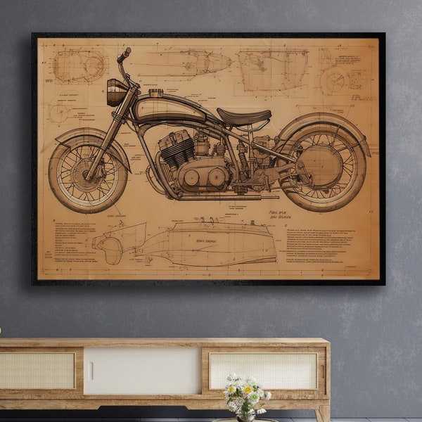 Motorbike Canvas Art , Motorcycle Canvas Art, Ultra Detailed Canvas, Surreal Canvas, Framed Canvas, Decorative Canvas, Gift For Her