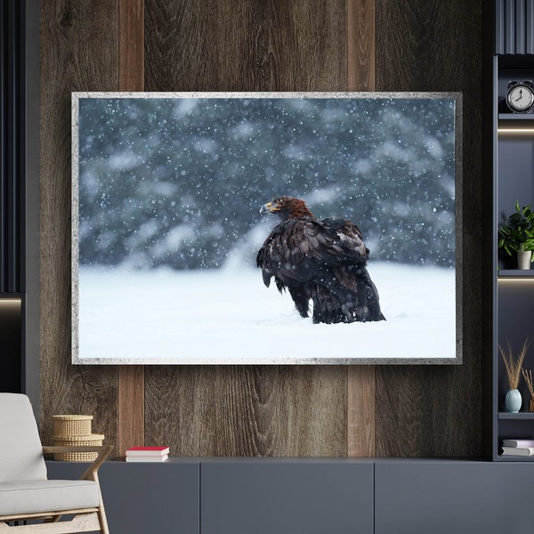Golden Eagle Canvas Print, Eagle Canvas Art, Eagle Poster, Animal Canvas, Trendly Canvas, Framed Canvas, Decorative Canvas, Gift For Her