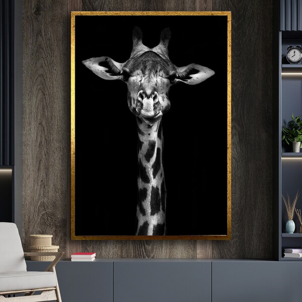 Framed Giraffe Art Etsy