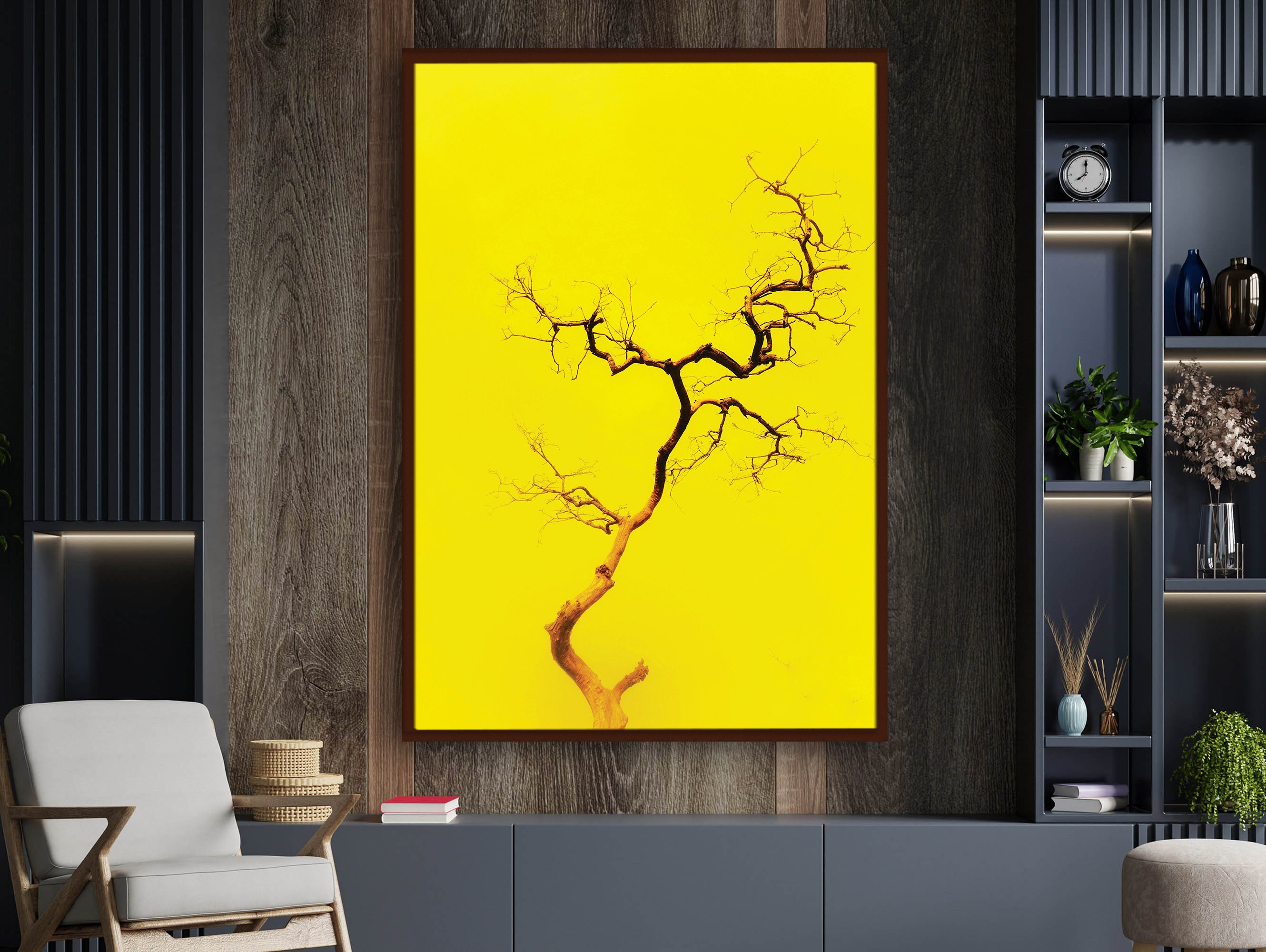 ZAMAEIU Lebensbaum Bild Weiß Verzweigter Baum Abstrakte