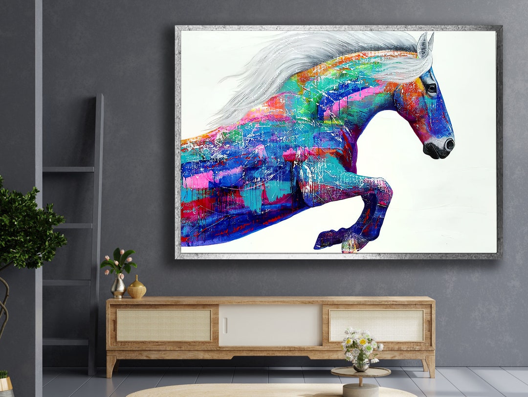 Leinwand-Kunstdruck „Pferd“ Bunt – 30,5 X 45,7 Cm, Für Wohnzimmer, Büro Oder Als Geschenk