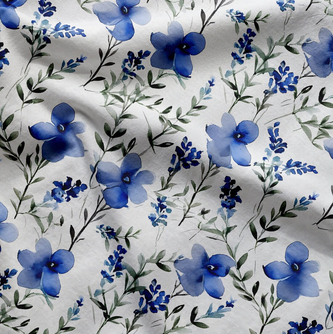 Watercolor Blue Flowers: High-res Pattern File for Printing and DIY ...