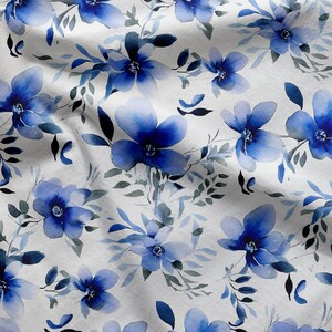 Watercolor Blue Flowers: High-Res Pattern File for Printing and DIY Crafts, Seamless Pattern, Nature-Inspired Design