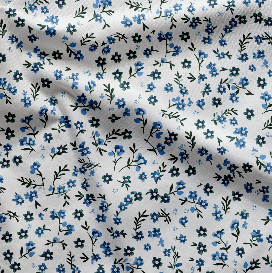 Tiny Watercolor Blue Flowers: High-res Pattern File for Printing and ...