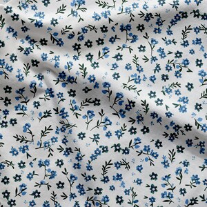 Tiny Watercolor Blue Flowers: High-Res Pattern File for Printing and DIY Crafts, Seamless Pattern, Nature-Inspired Design,