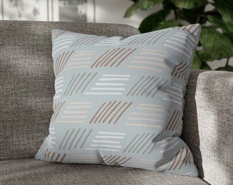 Geometric Lines Throw Pillow Cover: Modern Accent Pillow