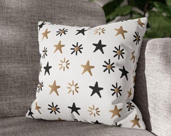 Stars and Snowflakes Pillow Cover, Holiday Decor, Multiple Sizes