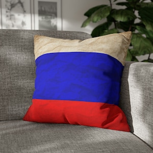 Vintage Russian Flag Throw Pillow Cover (Multiple Sizes) - Square Accent Pillow Cover
