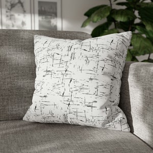 Scratched Lines Throw Pillow Cover (Multiple Sizes) - Square Accent Pillow Cover