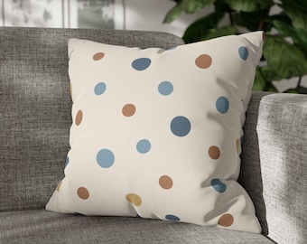 Polka Dot Throw Pillow Cover: Whimsical Beige Accent Pillow