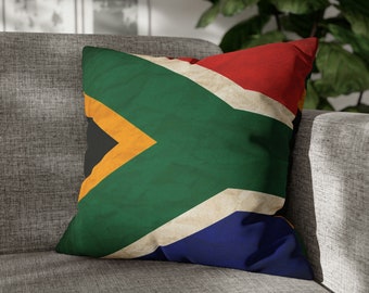 Vintage South African Flag Throw Pillow Cover: Heritage Accent