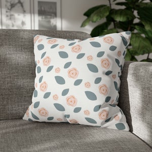 Little Pink Roses Throw Pillow Cover (Multiple Sizes) - Square Accent Pillow Cover