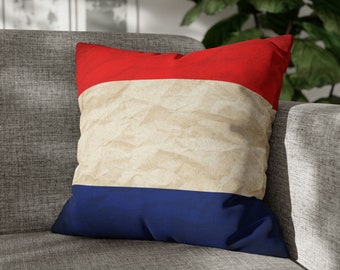 Vintage Dutch Flag Throw Pillow Cover: Heritage Accent Decor