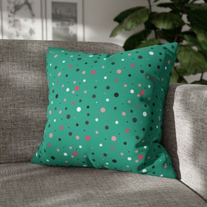 Aqua Spatter Throw Pillow Cover: Turquoise Accent Pillow