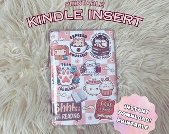 Kindle Clear Case Insert: Printable Kindle Cover, Book Lover Gift (Digital Download)