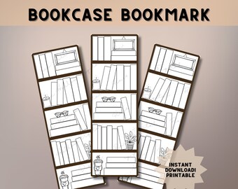 Printable Bookcase Bookmark, Reading List Tracker (Digital Download)