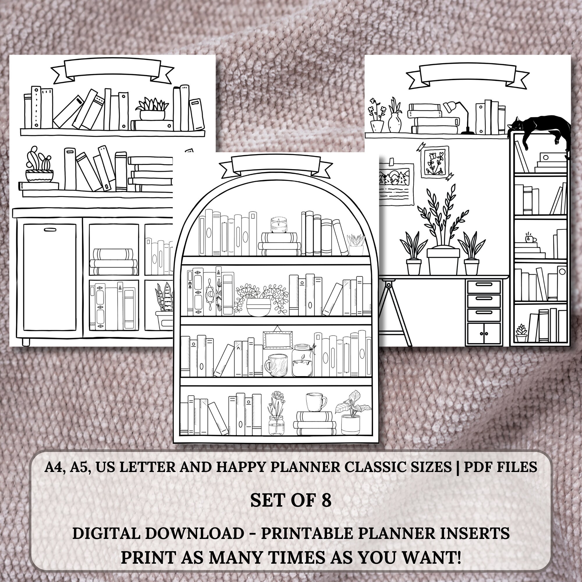 Printable Book Tracker: Reading Journal Planner, Review Log (digital ...