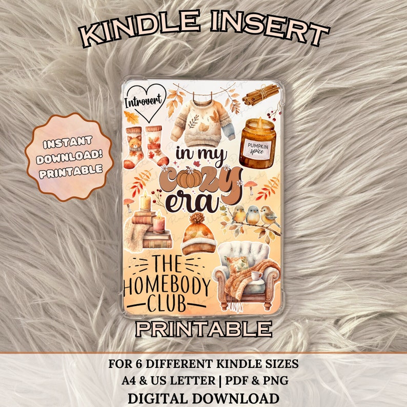 Kindle Printable Clear Case Insert for Book Lover Print and Cut Stickers for Reader Gift Kindle ...