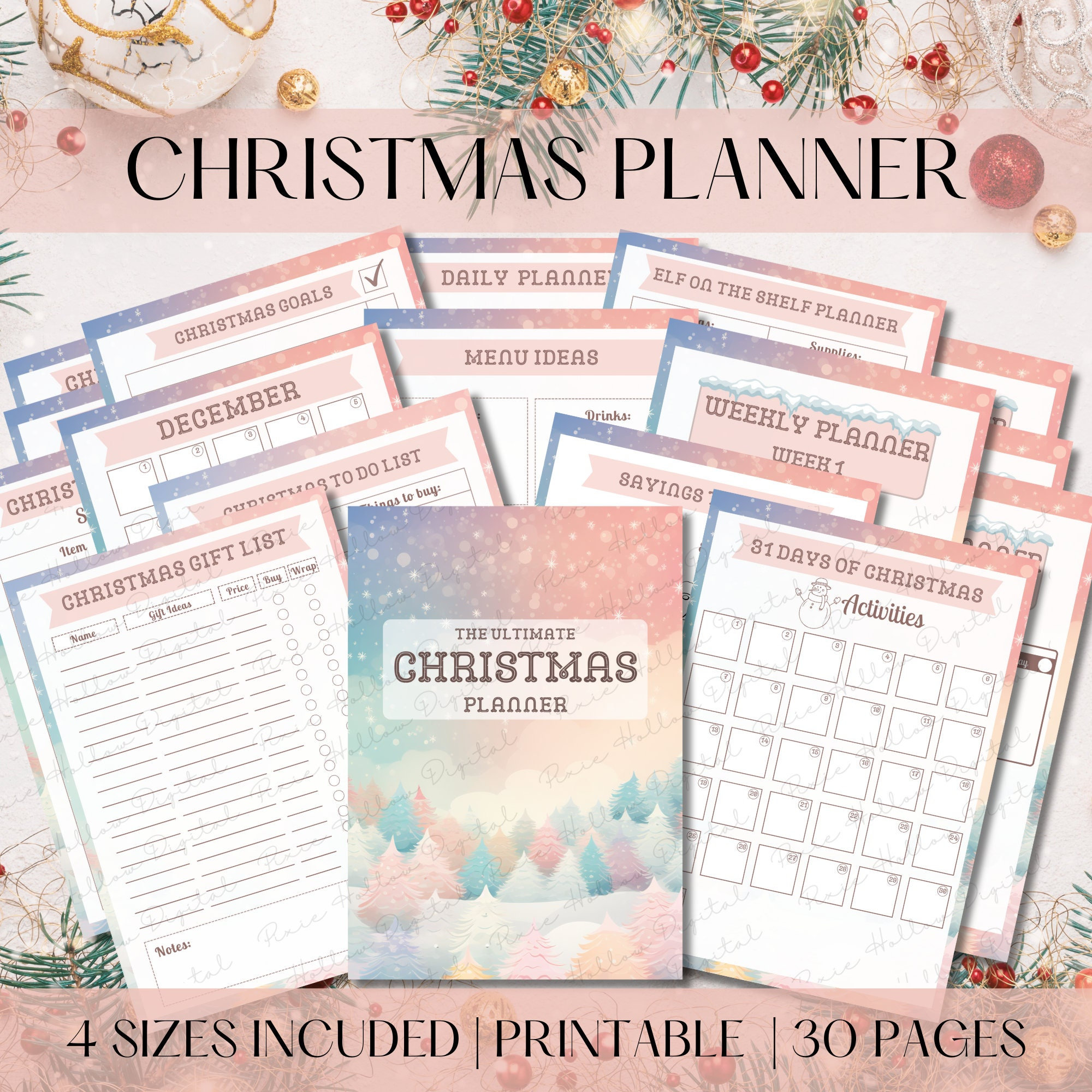 Christmas Planner Printable, Instant Download Printable Holiday to Do ...