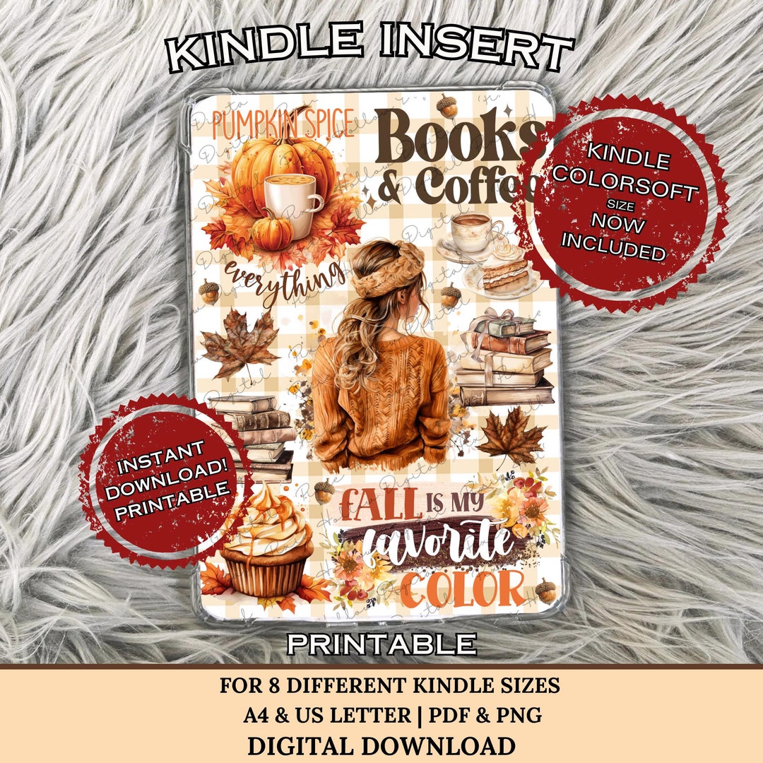 Pumpkin Spice Kindle Insert: Printable Fall Autumn Reader Gift (digital ...