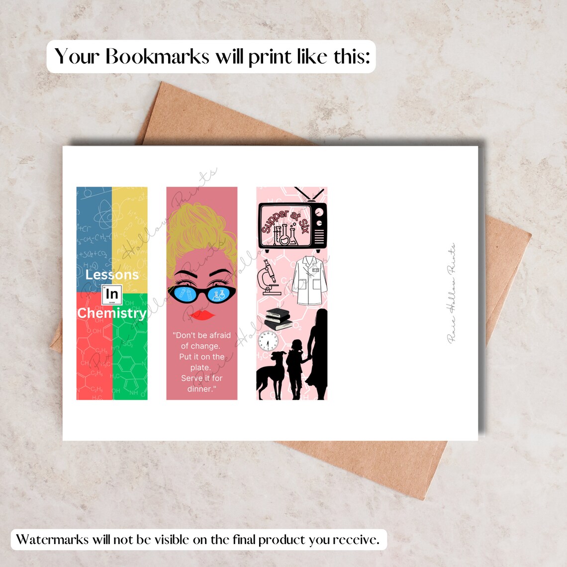 Lessons in Chemistry Inspired Printable Bookmarks, Supper at Six ...