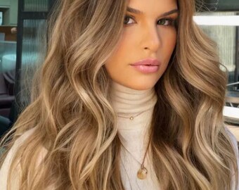 Luxury hair - clip-in caramel balayage - High Volume 140g -> 220g - Real human hair Seamless Clip-in Extensions  Ethical Business!