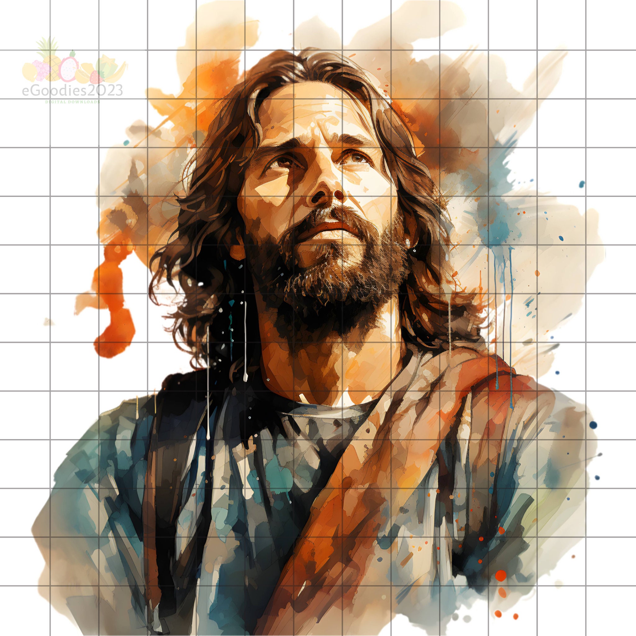 20 Jesus Watercolor Clipart Bundle, Christmas Clip Art, Catholic ...