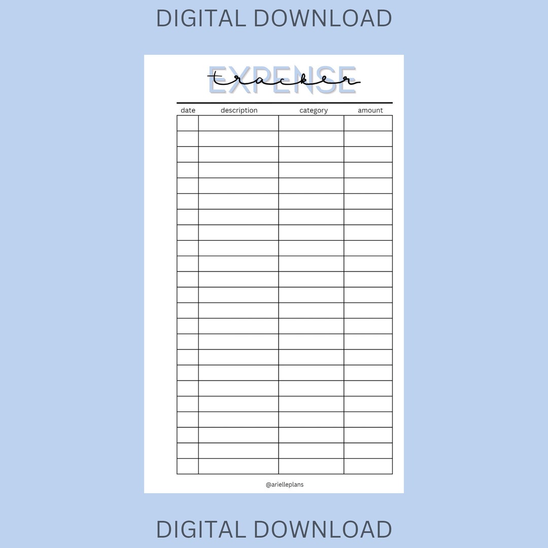 Expense Tracker Dashboard for A6 Binder Single Sided Printable - Etsy