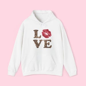 Love Leopard Print Hoodie | Leopard Print Tshirt | Cheetah Print Top | Christmas Gift Hoodie | Warm Winter Hoodie | Birthday Gift Hoodie