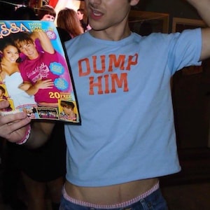 Dump Him Baby Tee, Y2k Baby Tee, Y2k aesthetic tops, Y2k Crop Tops, Y2K Slogan Shirt, Funny Baby Tee, Summer Baby Tees, Y2K Baddie Funny Tee