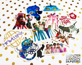 Kpop Demon Hunters, Huntrix stickers, tattoo temporary, Kpop stickers, non-permanent tattoos, Gift for her, Party tattoos, henna tattoo