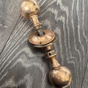 Victorian Brass Door Knob Set | Antique Double-Sided Solid Hardware