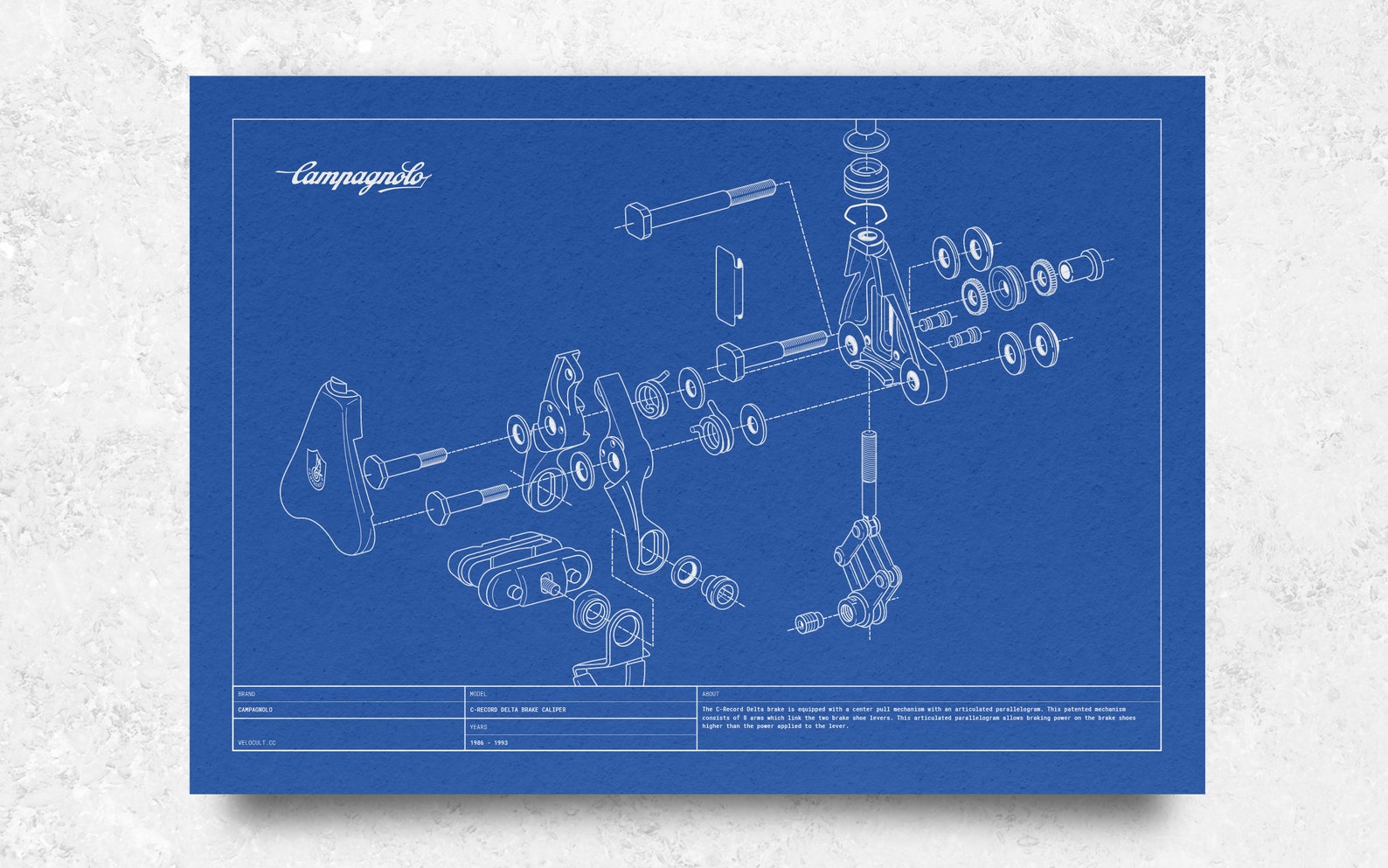 Campagnolo Crecord Delta Brake Caliper Exploded View Cycling Etsy